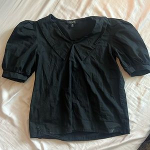 L.N.V. Black puff sleeve top